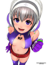 Rule 34 | 1girl, gloves, original, purple eyes, purple thighhighs, ryu (ryu&#039;s form site), short shorts, shorts, solo, tagme, thighhighs