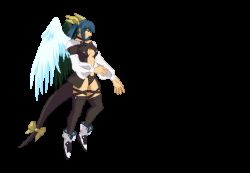 Rule 34 | animated, animated gif, arc system works, asymmetrical wings, blue hair, dizzy (guilty gear), guilty gear, guilty gear x, guilty gear xx, lowres, pixel art, ribbon, solo, tail, tail ornament, tail ribbon, thighhighs, transparent background, wings