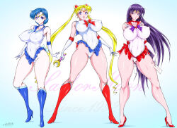 Rule 34 | 3girls, absurdres, bishoujo senshi sailor moon, bishoujo senshi sailor moon supers, black hair, blonde hair, boots, bow, breasts, brooch, choker, collarbone, covered erect nipples, covered navel, dated, diadem, earrings, elbow gloves, female focus, full body, gloves, gluteal fold, gradient background, groin, half-closed eyes, heels, high heel boots, high heels, highres, hino rei, huge breasts, jewelry, leotard, lips, long hair, marubayashi shumaru, microskirt, mizuno ami, multiple girls, ofuda, open mouth, pleated skirt, purple bow, purple eyes, purple hair, red bow, red choker, red footwear, red heels, red sailor collar, red skirt, retro artstyle, sailor collar, sailor mars, sailor mercury, sailor moon, shiny clothes, shiny skin, shoes, short sleeves, simple background, skirt, solo, star (symbol), star earrings, tagme, thighs, tiara, tongue, tsukino usagi, twintails, very long hair, white gloves, white leotard