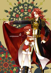 Rule 34 | 2boys, ahoge, arvis (fire emblem), azelle (fire emblem), book, cape, european clothes, fire emblem, fire emblem: genealogy of the holy war, full body, holding, holding book, long hair, looking at viewer, multiple boys, nintendo, portrait, red hair, siblings, wavy hair