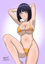 Rule 34 | 1girl, absurdres, armpits, arms behind head, beach, biscuitsama, black hair, bra, breasts, highres, hyuuga hinata, large breasts, legs, naruto, naruto: the last, naruto (series), naruto shippuuden, navel, poses, smile, thighs, underwear, underwear only