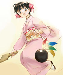 Rule 34 | 1girl, hagoita, hanetsuki, japanese clothes, new year, original, paddle, simple background, solo, white background, yukihashi