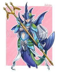 Rule 34 | 1girl, ancientmermaimon, armor, digimon, digimon (creature), female focus, highres, mermaid, monster girl, scale armor, solo, tail