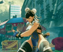 Rule 34 | 1girl, animated, animated gif, ass, capcom, chun-li, lowres, official alternate costume, solo, street fighter, street fighter v, thighhighs