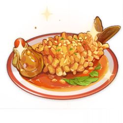 Rule 34 | artist request, cherry tomato, commentary, english commentary, fish, fish (food), food, food focus, game cg, garnish, genshin impact, leaf, lowres, no humans, official art, plate, sauce, sesame seeds, simple background, sparkle, still life, third-party source, tomato, transparent background