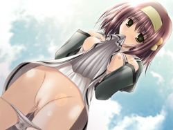 Rule 34 | 1girl, breasts, game cg, outdoors, pussy, sky, solo, tagme
