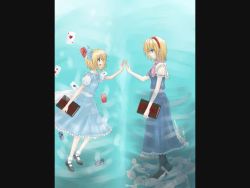 Rule 34 | alice margatroid, alice margatroid (pc-98), artist request, book, card, holding, holding book, mannequin, reflection, source request, touhou