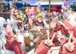 Rule 34 | 4boys, 6+girls, :x, absurdres, alchemist (ragnarok online), alcohol, animal, animal around neck, animal on head, animal print, arch bishop (ragnarok online), argyle, argyle clothes, argyle shirt, armpits, atail ream, bandage over one eye, bandana, bangle, beer, beer mug, belt, black belt, black cat, black eyes, black gloves, black headwear, black jacket, black pants, black ribbon, blonde hair, blue coat, blue eyes, blue gloves, blush, bottle, bracelet, breasts, brown cape, brown headwear, brown pants, cabbie hat, cape, cat, cat on head, chain, chair, choker, cleavage, closed mouth, clothes around waist, coat, collared shirt, commentary request, cowboy shot, cropped jacket, cross, cross necklace, cup, deerstalker, detached sleeves, double bun, double v, doughnut, dress, drinking glass, drinking straw, eating, elbow gloves, fang, fingerless gloves, flat chest, food, food in mouth, fox, fur collar, gauntlets, glasses, gloves, grape juice, green eyes, green hair, grey coat, hair between eyes, hair bun, hair over one eye, hat, hat ornament, heart, heart print, high priest (ragnarok online), highres, holding, jacket, jewelry, juice, juliet sleeves, large breasts, leopard print, long hair, long sleeves, looking at viewer, magazine (object), mask, masquerade mask, medium breasts, medium hair, monocle, mug, multiple boys, multiple girls, neck ribbon, necklace, night, nightcap, on head, open mouth, outdoors, pants, pelvic curtain, phantom thief anniversary, pince-nez, pink hair, pointing, potion, professor (ragnarok online), puffy sleeves, purple hair, purple headwear, ragnarok online, reading, red dress, red eyes, red hair, red sleeves, ribbon, sarashi, savage babe, shadow chaser (ragnarok online), sheath, shirt, shirt around waist, short dress, short hair, shrug (clothing), sitting, skin fang, skull hat ornament, sleeveless, sleeveless dress, smile, sorcerer (ragnarok online), star (symbol), star print, strapless, strapless dress, striped sleeves, sura (ragnarok online), table, tanono, top hat, two-tone dress, upper body, v, waist cape, wanted, warlock (ragnarok online), white dress, white hair, white headwear, white jacket, white shirt, white sleeves, wine, wine bottle, wine glass