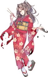 Rule 34 | 1girl, full body, japanese clothes, kantai collection, kimono, konishi (koconatu), official art, solo, torn clothes, torn kimono, transparent background, zuihou (kancolle), zuihou kai ni (kancolle)