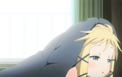 Rule 34 | 10s, 1girl, animated, animated gif, black bullet, blonde hair, blue eyes, blush, lowres, off shoulder, smile, tagme, tina sprout, yawning