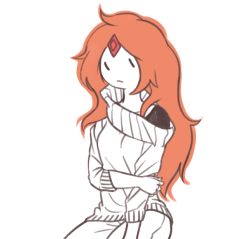 Rule 34 | 1girl, adventure time, flame princess, hair down, solo, sweater