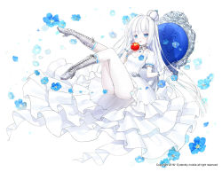 Rule 34 | 10s, 1girl, 2016, apple, ass, bad id, bad pixiv id, blue eyes, blue flower, boots, card, copyright request, cross-laced footwear, crown, dress, female focus, flower, food, fruit, gloves, grey footwear, looking at viewer, official art, open mouth, original, pale skin, plant, siloteddy, snow white, snow white and the seven dwarfs, solo, watermark, white background, white dress, white gloves, white hair
