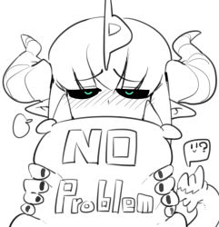 Rule 34 | 1boy, :&gt;, bad id, bad pixiv id, blush, closed mouth, docu (doppel), doppel (bonnypir), greyscale, holding, male focus, monochrome, monster boy, original, simple background, solo, tail, white background, yes-no pillow, | |
