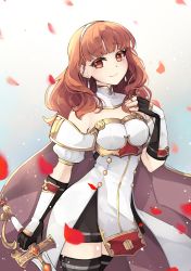 Rule 34 | 46snowy, absurdres, armor, celica (fire emblem), detached collar, fire emblem, fire emblem echoes: shadows of valentia, fire emblem heroes, gold trim, highres, nintendo, red armor, thighhighs, thighs, white armor