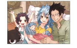 Rule 34 | animal, cat, couple, fairy tail, family, gajeel redfox, if they mated, levy mcgarden, pantherlily, rusky