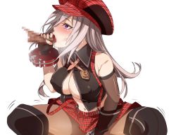 Rule 34 | 1girl, alisa ilinichina amiella, breasts, breasts out, censored, disembodied penis, god eater, highres, mosaic censoring, oral, penis, tagme, toranpo rintarou, uncensored