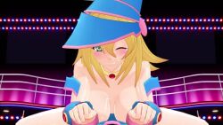 Rule 34 | 1girl, 3d, alternate breast size, animated, artist request, ass, ass shake, audible music, bare legs, bare shoulders, blonde hair, blue footwear, blue leotard, blush stickers, boots, bouncing breasts, breasts, cleavage, dancing, dark magician girl, downblouse, duel monster, full body, hat, implied sex, jumping, large breasts, legs, leotard, leotard under clothes, long hair, looking at viewer, magical girl, mikumikudance (medium), open mouth, shiny skin, skirt, smile, solo, sound, thighhighs, twerking, upskirt, video, view between legs, wide hips, wizard hat, yu-gi-oh!, yu-gi-oh! duel monsters