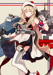 Rule 34 | 10s, 1girl, armband, axleaki, bad id, bad pixiv id, bare shoulders, beret, blonde hair, female focus, garter straps, gloves, hat, highres, kantai collection, long hair, looking at viewer, mole, mole under eye, richelieu (kancolle), rigging, solo, thighhighs, very long hair, wavy hair, yellow eyes