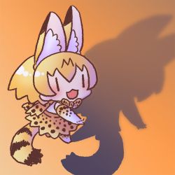 Rule 34 | 1girl, :3, animal ear fluff, animal ears, animal print, bad id, bad twitter id, bow, bowtie, chibi, elbow gloves, evening, extra ears, from side, full body, gloves, inukoro (spa), kemono friends, looking at viewer, looking to the side, lowres, no nose, open mouth, orange hair, outdoors, outstretched arms, print bow, print bowtie, print gloves, print legwear, print neckwear, print skirt, serval (kemono friends), serval print, serval tail, shadow, short hair, skirt, smile, solo, standing, striped tail, tail, traditional bowtie, | |