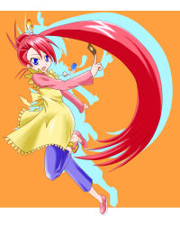 Rule 34 | 1girl, feathers, female focus, kozeri ai, live on cardliver kakeru, ponytail, red hair