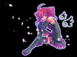 Rule 34 | 1girl, ahoge, angel wings, black background, black shirt, black skirt, black sleeves, black thighhighs, breasts, closed mouth, commentary request, crossed arms, detached sleeves, drill hair, full body, headphones, kasane teto, leaning forward, looking at viewer, medium hair, pink eyes, pink hair, sakakura (sariri), shirt, simple background, skirt, sleeveless, sleeveless shirt, small breasts, smile, solo, thighhighs, twin drills, twintails, utau, wings
