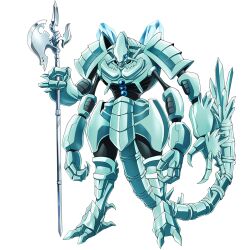 Rule 34 | armor, blue eyes, cocytus (overlord), extra arms, full armor, halberd, holding, holding weapon, no humans, official art, overlord (maruyama), pauldrons, polearm, shoulder armor, solo, standing, tail, weapon