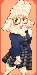 Rule 34 | 1girl, artist request, as (ashyblown), dawn bellwether, furry, furry female, glasses, green eyes, highres, sheep, solo, zootopia