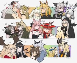 Rule 34 | ..., 6+girls, :d, ahoge, animal collar, animal ear fluff, animal ears, antlers, arknights, ascot, bare shoulders, black ascot, black choker, black hair, black halo, black shirt, black wings, blonde hair, blue eyes, blue shirt, blush, bruise, cape, cat ears, cat girl, choker, closed eyes, clothes grab, clothes tug, collar, deer antlers, deer ears, deer girl, demon girl, demon horns, dlanon, dragon girl, dragon horns, ear ornament, ears through headwear, eighth note, energy wings, extra ears, fang, flower, flying sweatdrops, frostnova (arknights), glasses, green hairband, green jacket, grey hair, grey sweater, hair flower, hair ornament, hair over one eye, hairband, hairclip, halo, hat, heart, heidi (arknights), height difference, hood, hood up, hooded cape, horn (arknights), horns, horns through headwear, horns through hood, horse ears, horse girl, hug, hug from behind, injury, jacket, jewelry, laurels, leash, long hair, long sleeves, looking at another, low ponytail, mandragora (arknights), mole, mole under eye, muelsyse (arknights), multiple girls, musical note, nearl (arknights), necklace, nightingale (arknights), open mouth, orange eyes, owl ears, platinum (arknights), pointy ears, ponytail, pozyomka (arknights), ptilopsis (arknights), rabbit ears, rabbit girl, red collar, red headwear, red shirt, reed (arknights), saileach (arknights), saria (arknights), scar, scar on face, scar on nose, shining (arknights), shirt, sidelocks, silence (arknights), smile, spoken ellipsis, spoken squiggle, squiggle, strapless, sweater, sweater tug, talulah (arknights), virtuosa (arknights), viviana (arknights), white hair, white headwear, white jacket, wings, wolf ears, wolf girl, yuri
