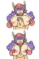 Rule 34 | breasts, dragon quest, huge breasts, lowres, nipples, pixel art, sequential, soldier (dq3), yumurama