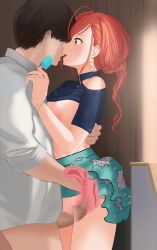 Rule 34 | 1boy, 1girl, anal fingering, animated, arisugawa natsuha, bouncing breasts, bracelet, breasts, clothes lift, cum, cum in pussy, cum overflow, earrings, ejaculation, fingering, food, grabbing, grabbing another&#039;s breast, idolmaster, idolmaster shiny colors, internal cumshot, jewelry, kiss, large breasts, medium breasts, najar, nipples, open mouth, orange hair, penis, popsicle, sex, skirt, skirt lift, sound, standing, standing missionary, standing sex, tagme, tongue, tongue out, video, x-ray