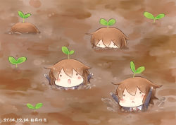 Rule 34 | &gt;:&lt;, 10s, 2014, 4girls, :&lt;, bad id, bad pixiv id, brown hair, chibi, closed mouth, dated, hinata yuu, kantai collection, leaf, leaf on head, multiple girls, name connection, nintendo, object namesake, open mouth, parody, pikmin (series), pun, school uniform, short hair, v-shaped eyebrows, wakaba (kancolle)