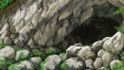 Rule 34 | cave, commentary request, day, highres, kajiji, moss, nature, no humans, original, outdoors, plant, plant roots, rock, scenery