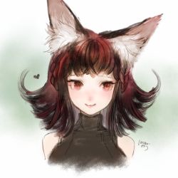 Rule 34 | 1girl, alternate hairstyle, animal ear fluff, animal ears, bad id, bad twitter id, cat ears, closed mouth, commentary request, gin fragrans, heart, kaenbyou rin, lips, portrait, red eyes, red hair, smile, solo, sweater, sweater vest, touhou, turtleneck, turtleneck sweater