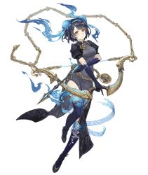 Rule 34 | 1girl, alice (sinoalice), arrow (projectile), blue hair, bow (weapon), bun cover, chain, china dress, chinese clothes, dark blue hair, double bun, dress, full body, hair bun, hairband, looking at viewer, official art, pocket watch, puffy sleeves, red eyes, short hair, sinoalice, solo, tattoo, transparent background, watch, weapon