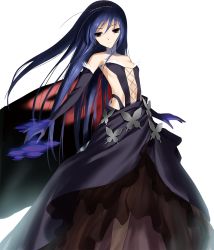 Rule 34 | 10s, 1girl, accel world, bare shoulders, black hair, brown eyes, bug, butterfly, center opening, dress, elbow gloves, gloves, hairband, highres, hima, bug, kuroyukihime, long hair, solo, third-party edit, transparent background