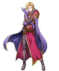 Rule 34 | 1boy, armor, blonde hair, boots, cape, fire emblem, fire emblem: the binding blade, fire emblem heroes, full body, gloves, highres, male focus, nacien, nintendo, official art, open mouth, solo, transparent background, yamada koutarou, yellow eyes