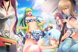 Rule 34 | 6+girls, @ @, bikini, bikini under clothes, black one-piece swimsuit, breasts, brown hair, cleavage, drooling, g28 (girls&#039; frontline), g28 (tropical storm) (girls&#039; frontline), girls&#039; frontline, green hair, hat, hk416 (girls&#039; frontline), large breasts, long hair, lotion, m37 (girls&#039; frontline), m37 (summer parader) (girls&#039; frontline), menpo, multiple girls, ntw-20 (girls&#039; frontline), ntw-20 (op. blazing sun) (girls&#039; frontline), official alternate costume, one-piece swimsuit, pink hair, purple hair, sarong, springfield (girls&#039; frontline), springfield (stirring mermaid) (girls&#039; frontline), sun hat, sunscreen, swimsuit, swimsuit under clothes, type 95 (girls&#039; frontline), type 95 (summer cicada) (girls&#039; frontline), wa2000 (girls&#039; frontline), wa2000 (op. manta ray) (girls&#039; frontline)