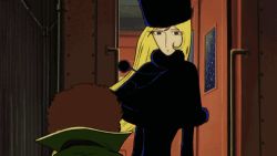 Rule 34 | 1970s (style), 1boy, 1girl, animated, animated gif, blonde hair, coat, door, ginga tetsudou 999, hat, hoshino tetsurou, jacket, long hair, looking at another, lowres, maetel, oldschool, retro artstyle, science fiction, screencap, size difference, spacecraft, spacecraft interior, spoilers, three-nine (space train), traditional media, train, very long hair, wind