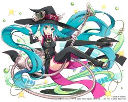Rule 34 | 1girl, aqua eyes, aqua hair, artist name, detached sleeves, full body, gloves, hat, hatsune miku, kai-ri-sei million arthur, long hair, looking at viewer, million arthur (series), nyanya, open mouth, solo, star (symbol), thighhighs, toeless legwear, toes, twintails, vacuum cleaner, very long hair, vocaloid, white background, witch hat