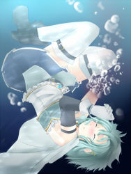 Rule 34 | 10s, 1122yuki, 1girl, asphyxiation, bad id, bad pixiv id, blue hair, closed eyes, drowning, gloves, mahou shoujo madoka magica, mahou shoujo madoka magica (anime), miki sayaka, short hair, solo, thighhighs, underwater, wet, wet clothes