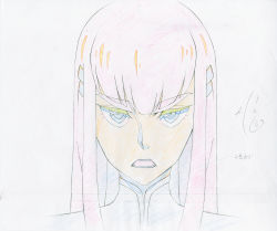 Rule 34 | 10s, 1girl, commentary, drowsy, eyebrows, highres, key frame, kill la kill, kiryuuin satsuki, official art, open mouth, partially colored, production art, production note, promotional art, simple background, sketch, solo, talking, thick eyebrows, trigger (company), white background