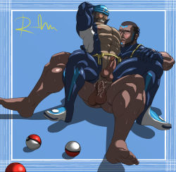 Rule 34 | 2boys, abs, anal, anus, archie (pokemon), archie (pokemon oras), ass, bara, barefoot, blush, clothed sex, creatures (company), erection, game freak, happy sex, highres, large penis, male focus, male penetrated, matt (pokemon), matt (pokemon) (remake), multiple boys, muscular, naughty face, nintendo, pectorals, penis, pokemon, pokemon oras, sex, sweat, team aqua, torn clothes, wince, yaoi