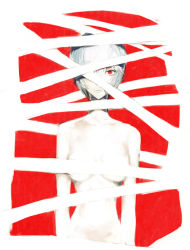 Rule 34 | ayanami rei, censored, convenient censoring, expressionless, hosaka dx, neon genesis evangelion, nude, red eyes, solo