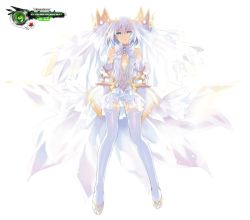 Rule 34 | 1girl, blue eyes, bow, crown, date a live, dress, elbow gloves, full body, gloves, jewelry, no bra, outstretched arms, parted lips, ring, silver hair, sleeveless, sleeveless dress, solo, spoilers, thighhighs, tobiichi origami, tsunako, veil, white background, white gloves, white thighhighs