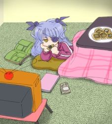 Rule 34 | 00s, 1girl, barasuishou, kotatsu, lowres, rozen maiden, solo, table, television