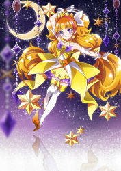 Rule 34 | 1girl, amanogawa kirara, bad id, bad pixiv id, boots, cure twinkle, earrings, go! princess precure, highres, hoshi (xingspresent), jewelry, long hair, multicolored hair, precure, solo, star (symbol), star earrings, thigh boots, thighhighs, two-tone hair, very long hair, white footwear, white thighhighs