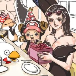Rule 34 | 1boy, 1girl, age difference, lowres, nico robin, one piece, smile, tony tony chopper