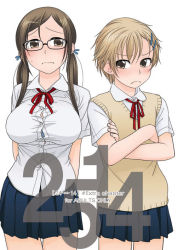 Rule 34 | cover, glasses, ootsuka mahiro, original, school uniform, serafuku, sweater vest, trap, vest