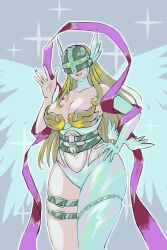 Rule 34 | angel, angel girl, angewomon, animated, breasts, digimon, digimon (creature), head wings, long hair, mask, thick thighs, thighs, video, wings
