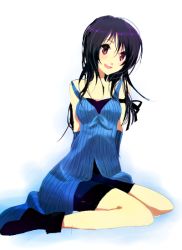 Rule 34 | 1990s (style), 1girl, arms behind back, bike shorts, black hair, breasts, female focus, final fantasy, final fantasy viii, gradient background, kyoumo baito, long hair, purple eyes, retro artstyle, rinoa heartilly, shorts, sitting, solo
